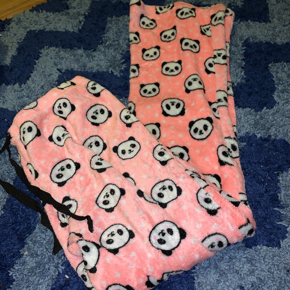 FUZZY PANDA PAJAMA PANTS